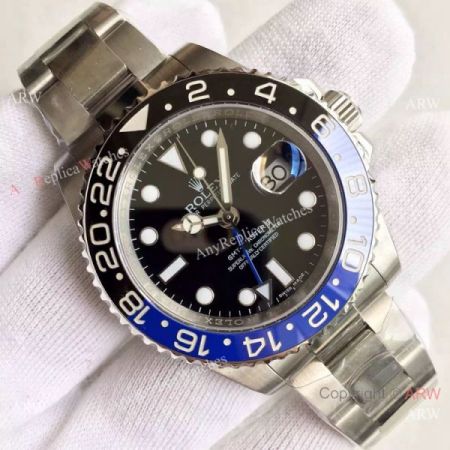 Fake Rolex Batman GMT-Master II Black Dial Watch / Noob 2836